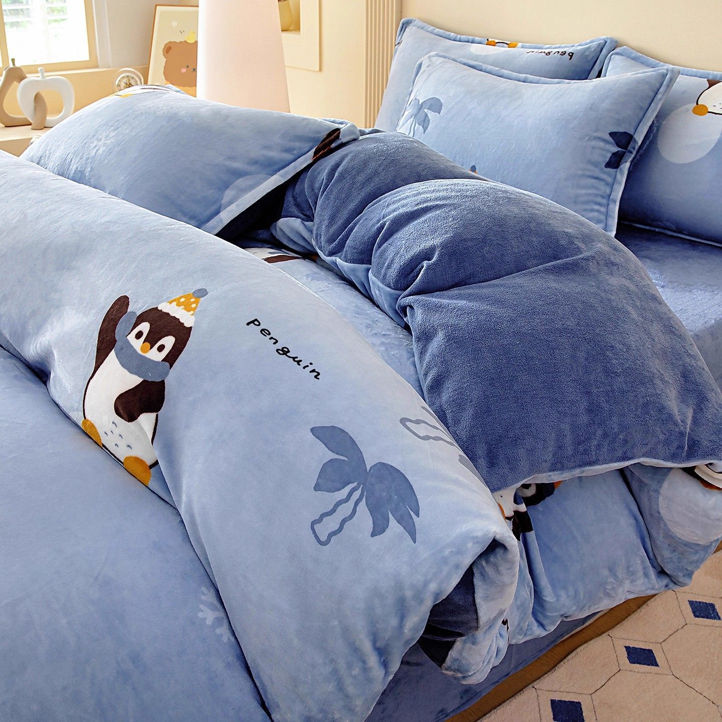 Invierno cálido leche edredón doble cara más veludo de coral veludo edredón doméstico 150x200x230 una persona