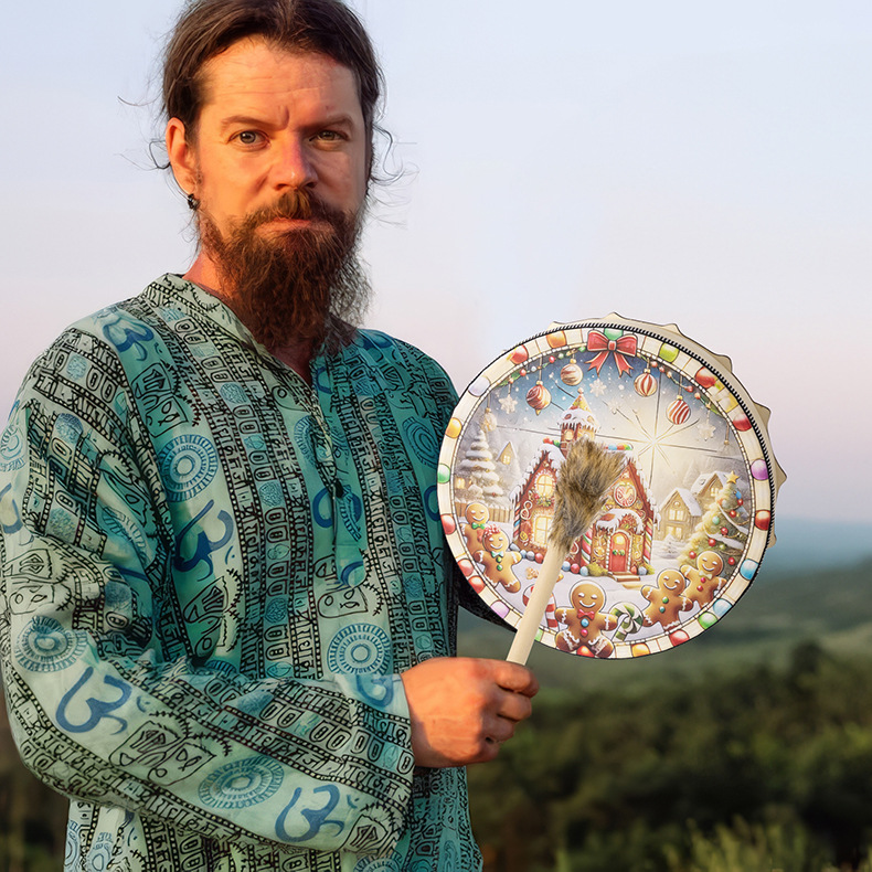 Home & Garden Christmas Decorative Drum Haube Christmas Gingerbread Man Percussion Drum Bar Atmosphere Decoration Music Drumstick_voghion.com