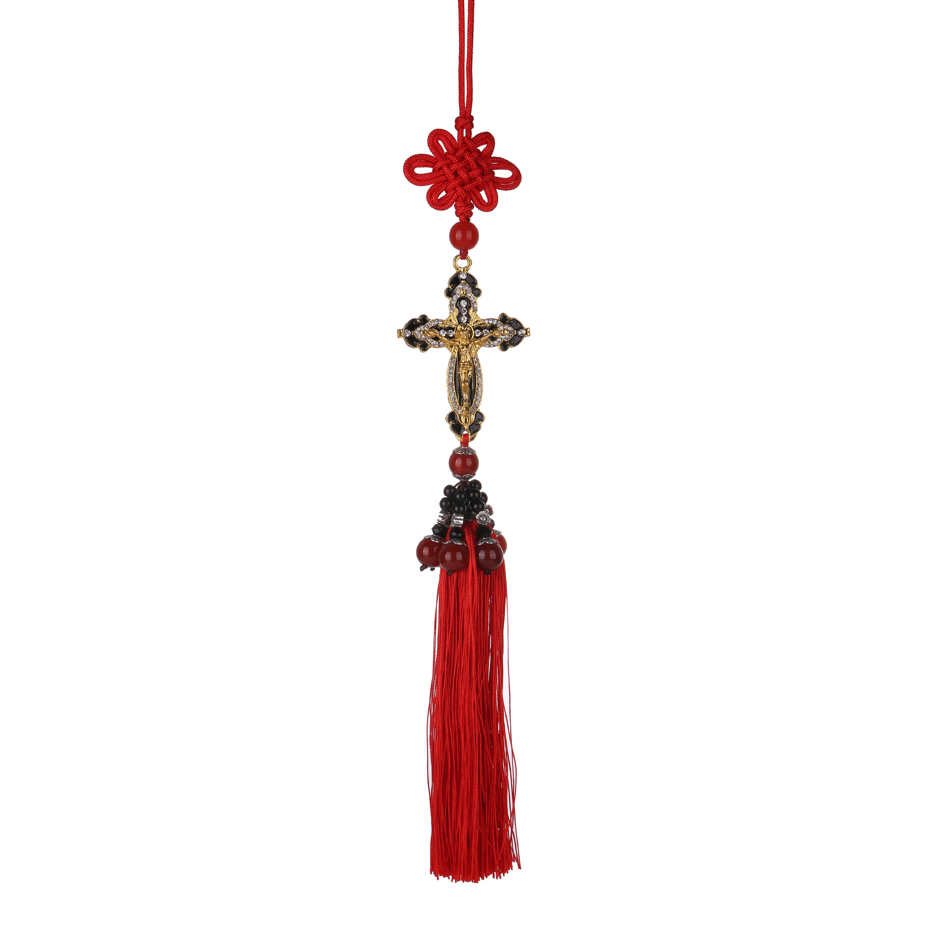 Carefully Selected Cross-Border Gold Cross Car Hangings, Car Interior Decorations, Car Pendants, Tassel Decorations, Wholesale