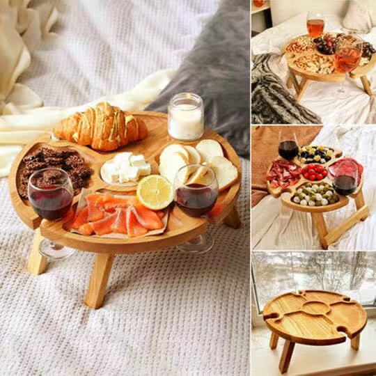Mesa de picnic plegable de madera Mesa portátil mesa y silla ocio merienda Mesa MESA DE FRUTAS vino