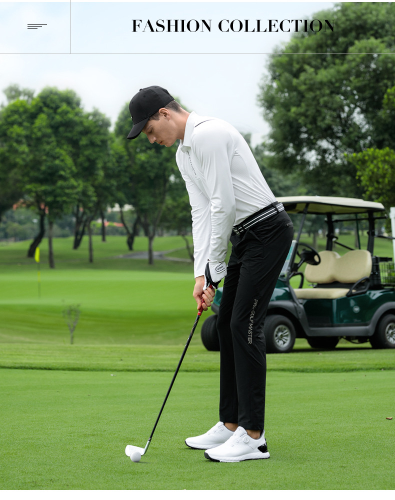 Áo polo nam dài tay golf cao cấp co giãn, nhanh khô thoáng khí — Tay áo dài màu trắng [cổ áo liền mạch/lỗ thông gió bằng laser/hút ẩm và khô nhanh] YF820 chi tiết 17