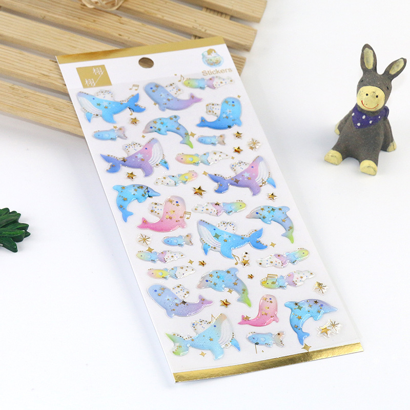 Suministro directo de fábrica japonés y coreano dorado fresco cristal epoxi pegatinas teléfono móvil pegatinas diario decorativo chica corazón mano cuenta pegatinas