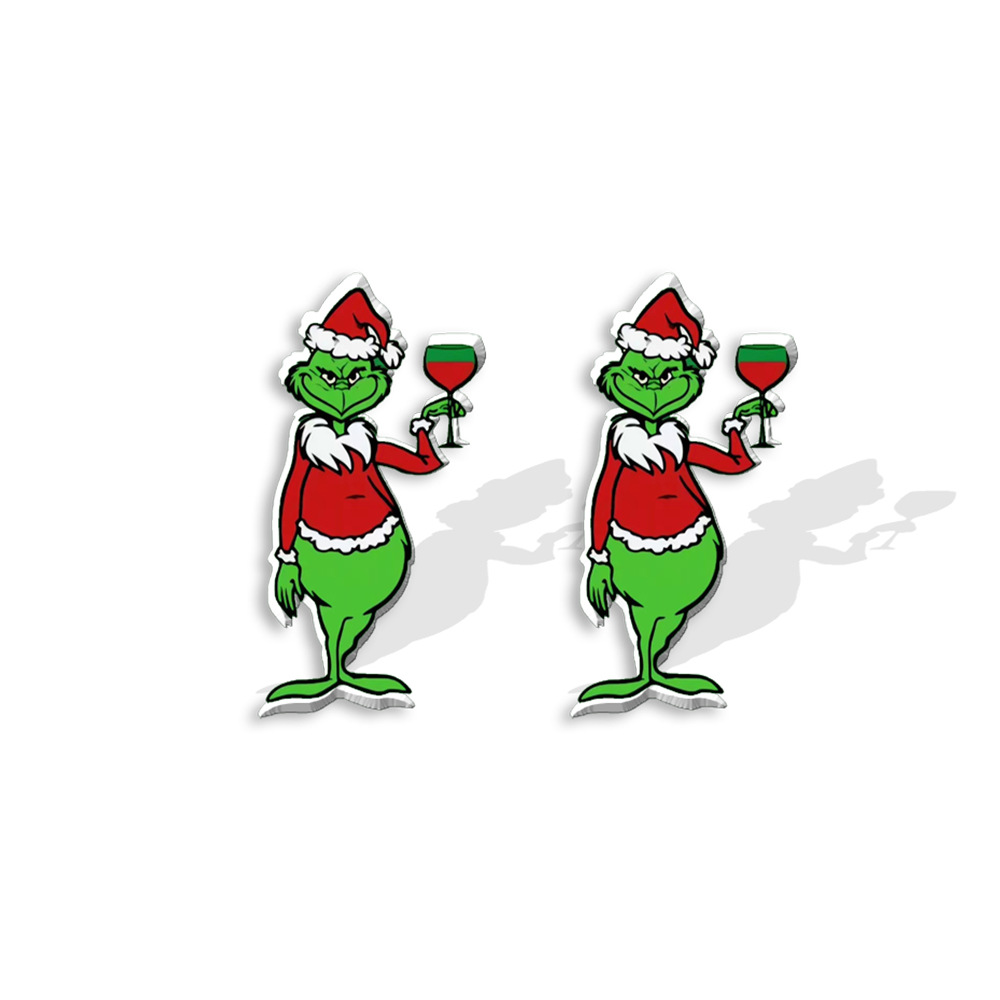 Cute Cartoon Christmas Hat Christmas Tree Arylic Epoxy Christmas Womenu0027S Earrings 1 Pair
