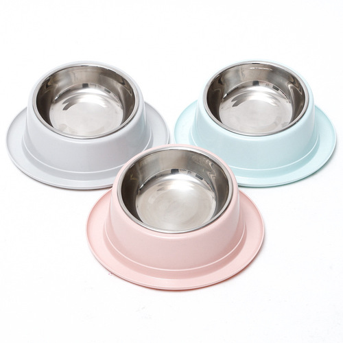 New slanted anti-ant hat bowl 2-in-1 single bowl stainless steel anti-slip neck protection cat food bowl cat bowl