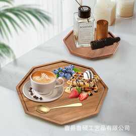 木质水果面包木托盘茶水盘餐厅牛排披萨餐盘实木厨房多边形托盘
