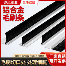 铝合金条刷门窗密封防尘毛条机柜机箱阻燃毛刷工业机械挡水长毛刷