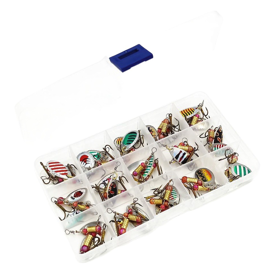 Fábrica al por mayor 30 compuesto giratorio luya lentejuelas traje pegatinas de color Placa de hierro cebo de pesca caja de engranajes de pesca