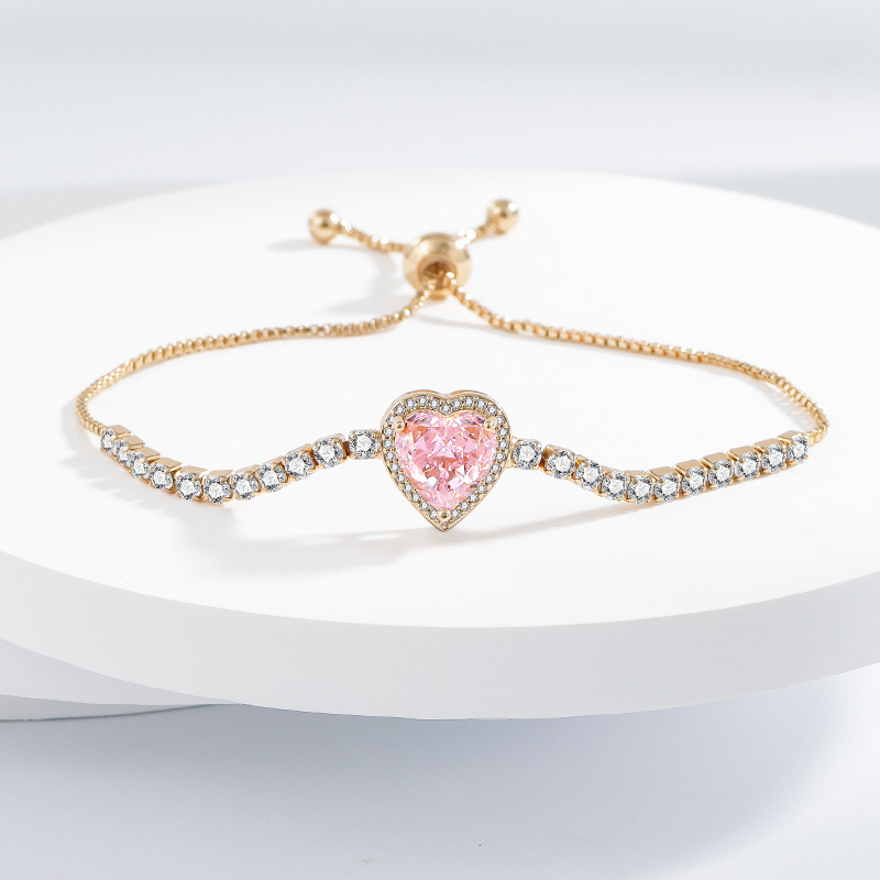 Jewelry Set Classification cable chain, box chain Chain Type Wholesale Jewelry Elegant Modern Style Heart Shape Copper Zircon Plating Jewelry Set Cable Chain Box Chain