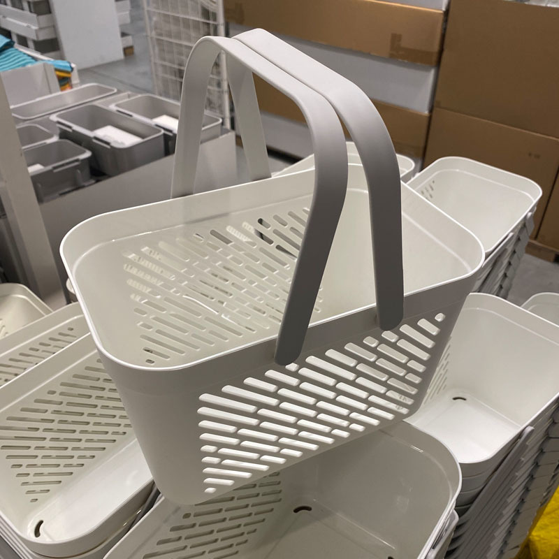 家用劳纳恩篮子浴室用品收纳篮洗澡沐浴露塑料手提篮便携式沥水