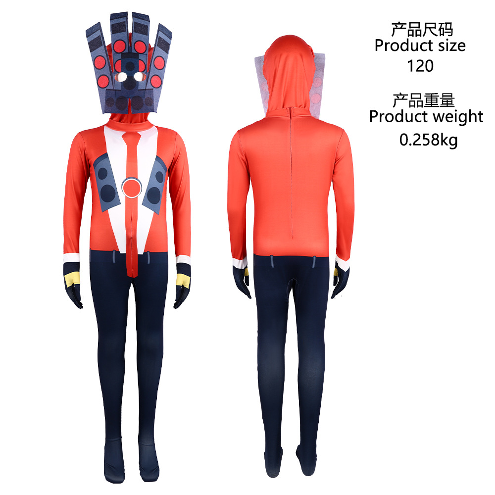 Disfraz de Halloween Skibidi5, mono de cosplay, traje de cosplay para niños, Vigilancia vs. Hombre Inodoro