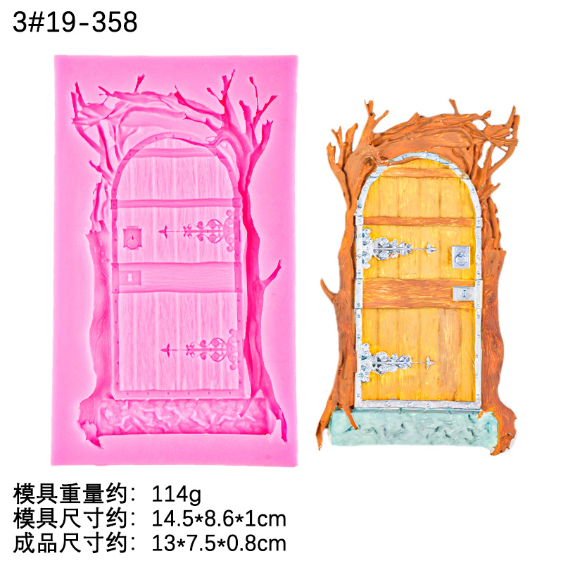 Retro exquisito molde de chocolate decorativo de puerta de flores molde de silicona decorativo de pastel de decoración de chocolate de fondant