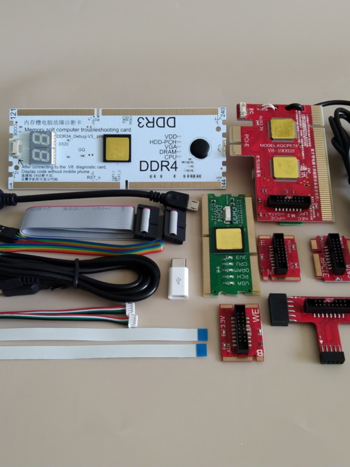 Computer Fault Diagnosis Card Debug Test Card Notebook Motherboard Test Card Supports Usb/Pci/Lpc Socket