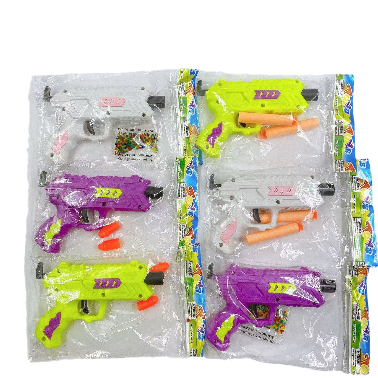 2 yuanes al por mayor competitivo pistola de bala blanda ventosa de juguete juguete de color pistola de dibujos animados dos puestos binarios image 6