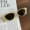 10#Cat eye sunglasses-jelly green box black gray film