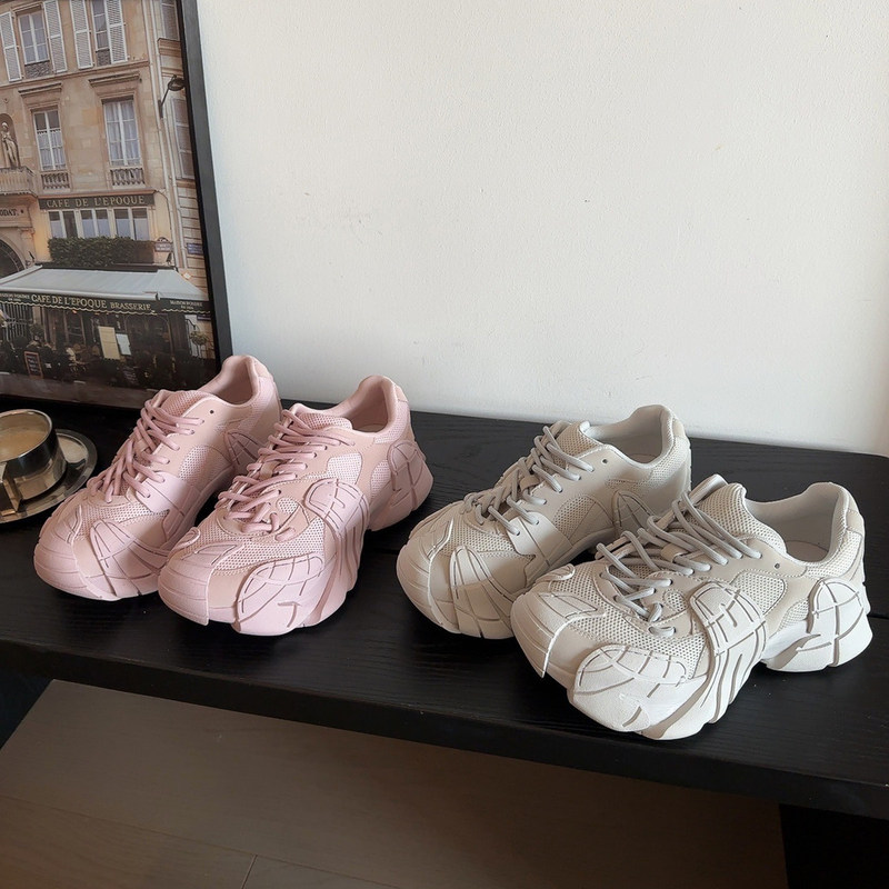 Timan Octopus Internal Height-Increasing Dad Shoes for Women 2026 New Model Thick-Soled Mesh Breathable Patchwork Casual Sneakers