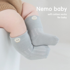 Newborn baby socks 2022 autumn and winter new wide mouth loose mouth baby socks cute cartoon boneless mid-tube cotton socks