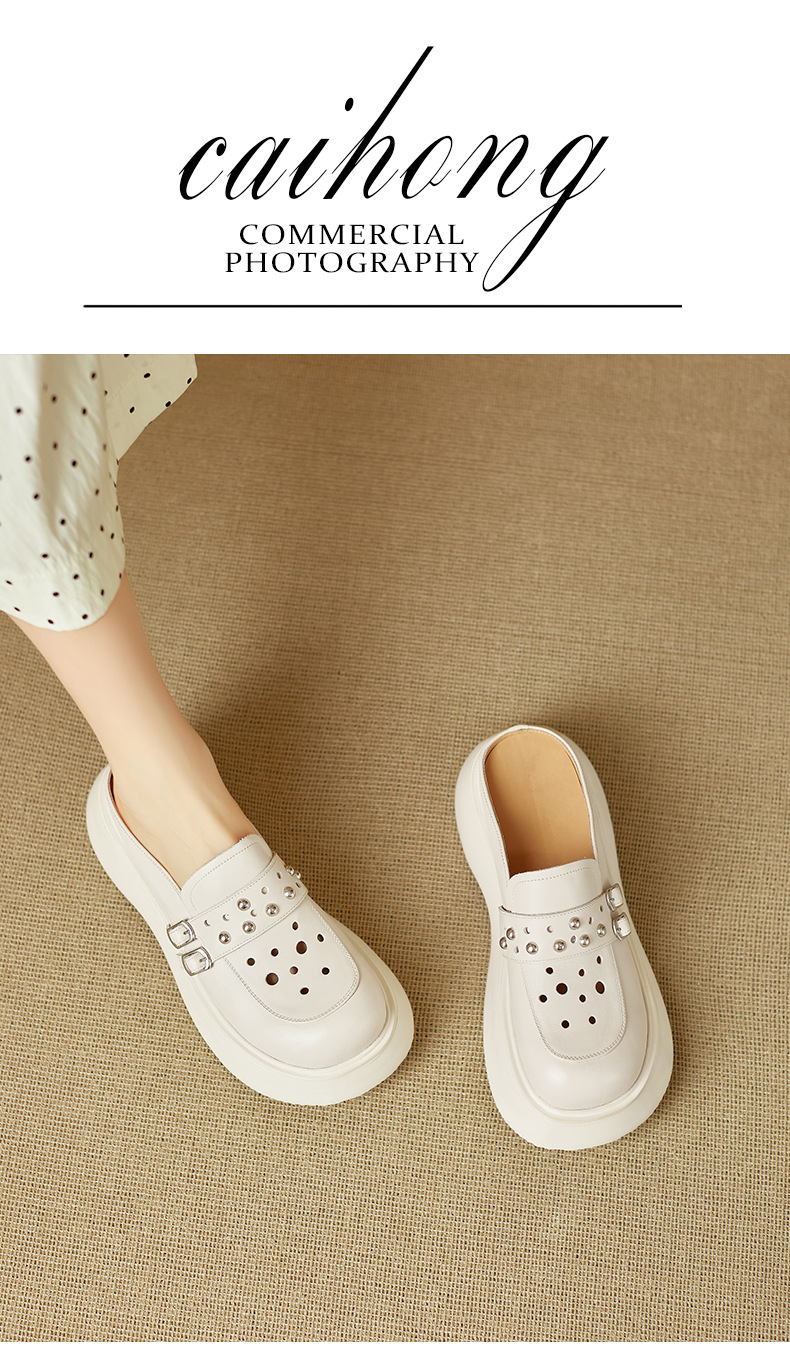 Dép sandal nữ đế dày quai chữ V mũi bao bít — đen chi tiết 1