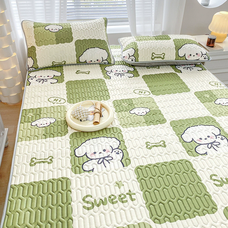 Летний охлаждающий коврик из ледяного шелка и латекса, комплект из трех предметов, машинная стирка, для студенческого общежития, класс А, односпальный коврик для кондиционированного помещения, оптом