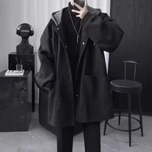 春秋中长款风衣男夹克日系宽松英伦风韩版情侣厚款保暖百搭痞帅装