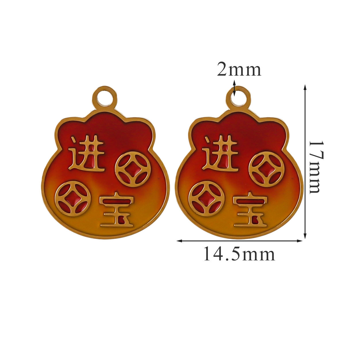 Acero inoxidable decoración de Año Nuevo colgante colgante colgante joyería DIY accesorios felicitaciones aretes collares ricos