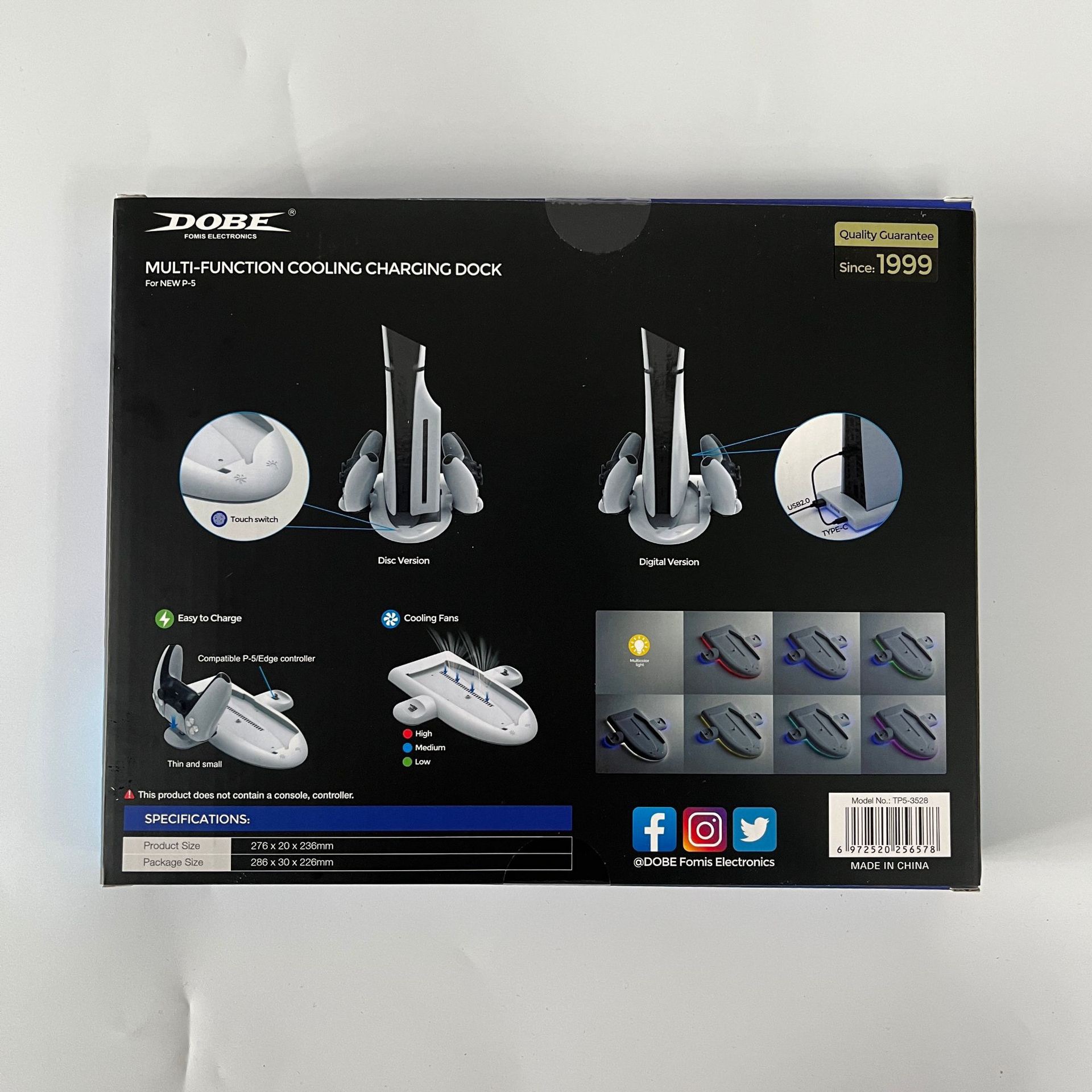 PS5游戏手柄座充带RGB多功能炫彩氛围灯