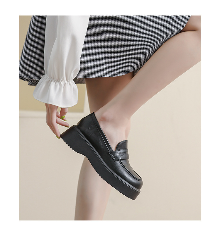 Retro Damen Loafers Im Britischen Stil Mit Dicker Sohle_voghion.com