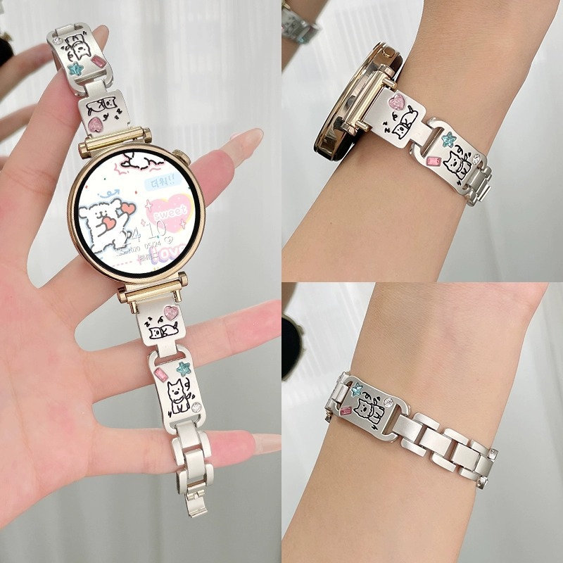 Suitable for Huawei Gt6/5 Watch Strap New Metal Watch4 Color Diamond Puppy 5Pro Bracelet Gt4/3 Watch for Women