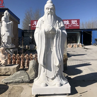 定制工厂校园石雕孔夫子像古代人物雕像汉白玉青石多种材质石雕塑