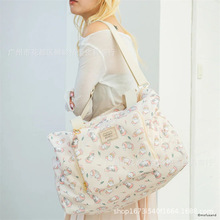 日本卡通鲨鱼猫大容量手提袋可爱猫咪折叠旅行包休闲便携行李袋潮
