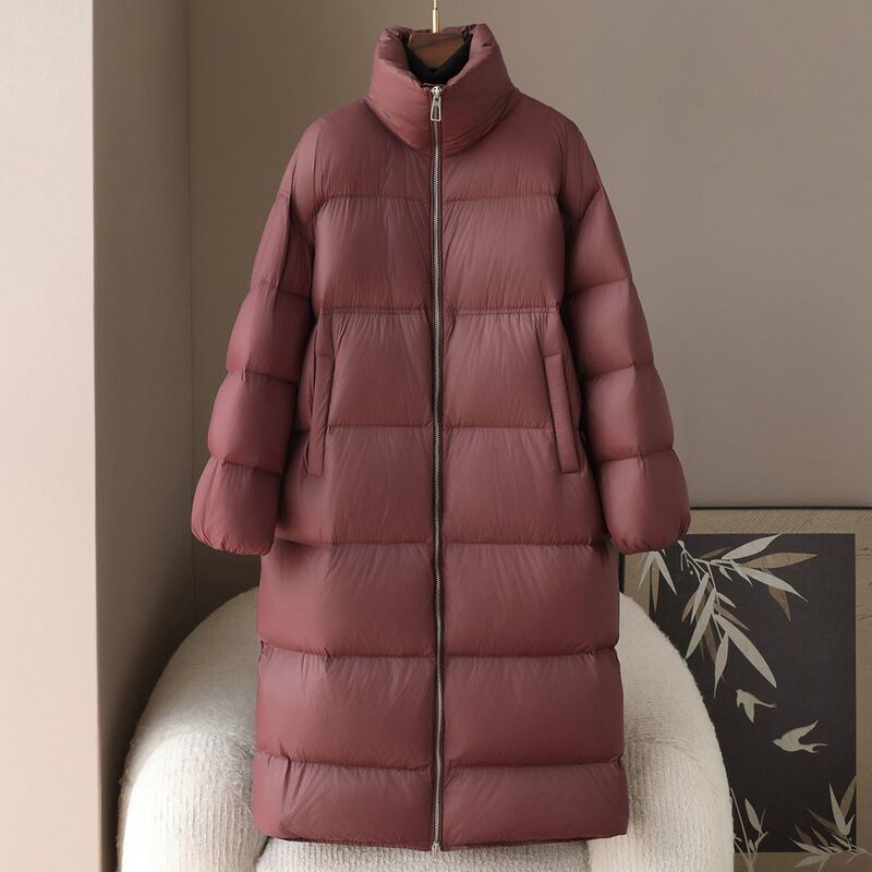 少量服饰海宁90%鸭绒羽绒服2025秋冬季新款女士过膝长款防寒外套|undefined