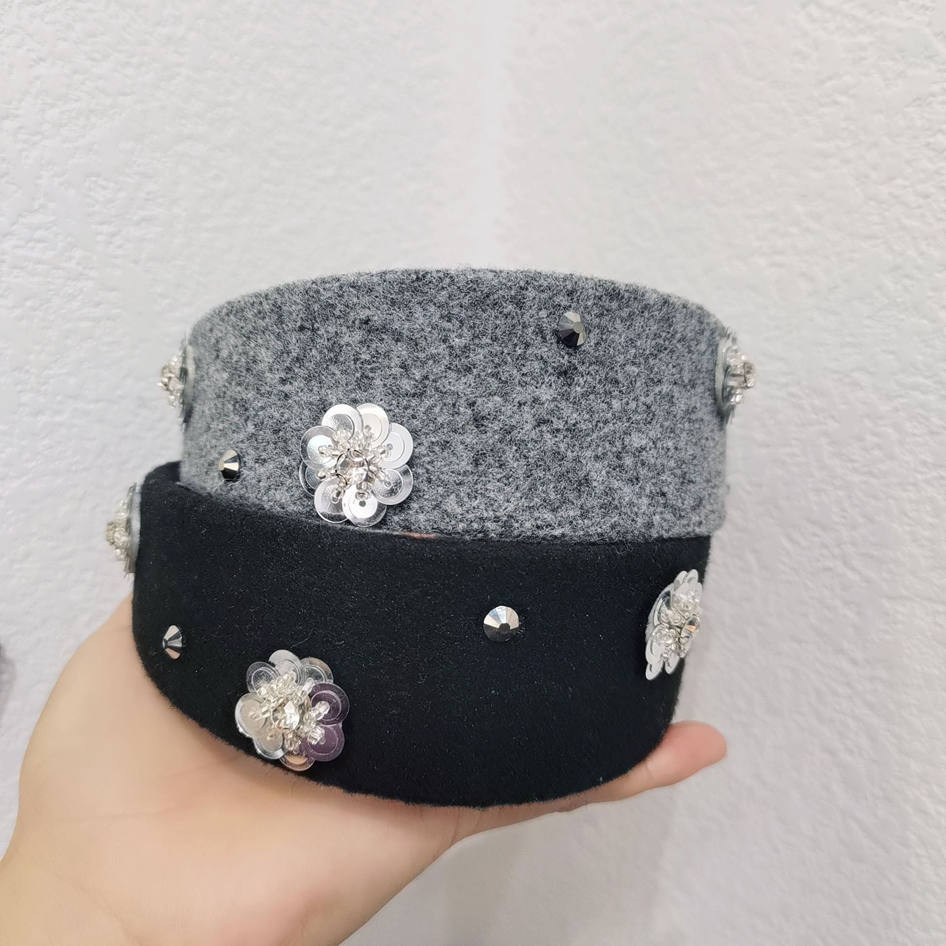 Vintage hårband med paljetter och blommor för damer_voghion.com
