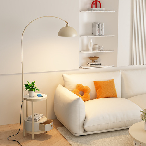  New Cream Style Living Room Fishing Lamp Side Table Floor Lamp Next to Sofa Integrated Light Luxurious Standing Lamp Table Lamp