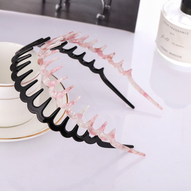 2023 nueva diadema de acetato para mujer artefacto de rotura de cabello dentado antideslizante presionando horquilla ducha de mujer diadema