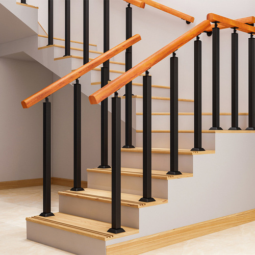 Cross-border staircase railing fence minimalist modern platform indoor attic bar iron railing retro solid wood fence