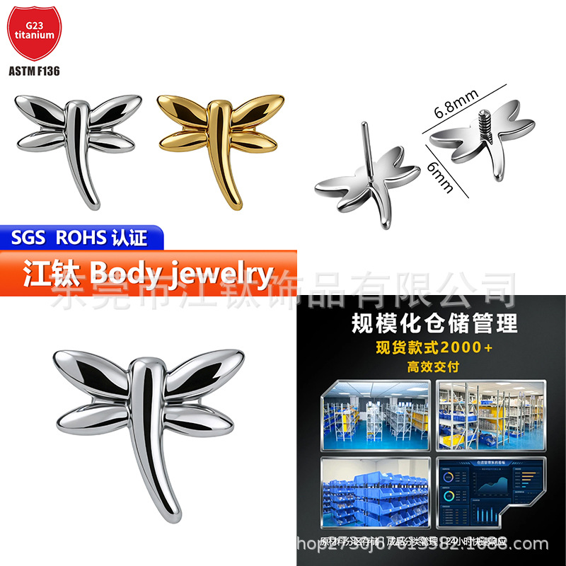 Pointed titanium steel lip stud product view