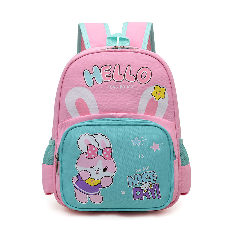 Caricatura niño guardería mochila adorable conejo niña mochila transpirable bebé mochila ligera de clase media