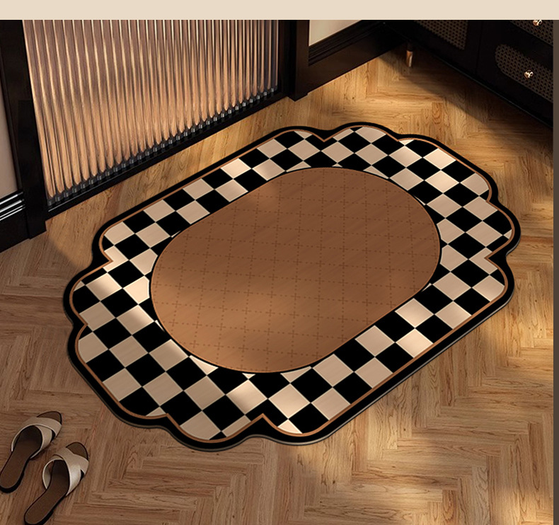 Antique Toilet Super Absorbent Floor Mat Bathroom Toilet Door Drop-resistant Diatom Mud Quick-drying Non-slip Foot Mat