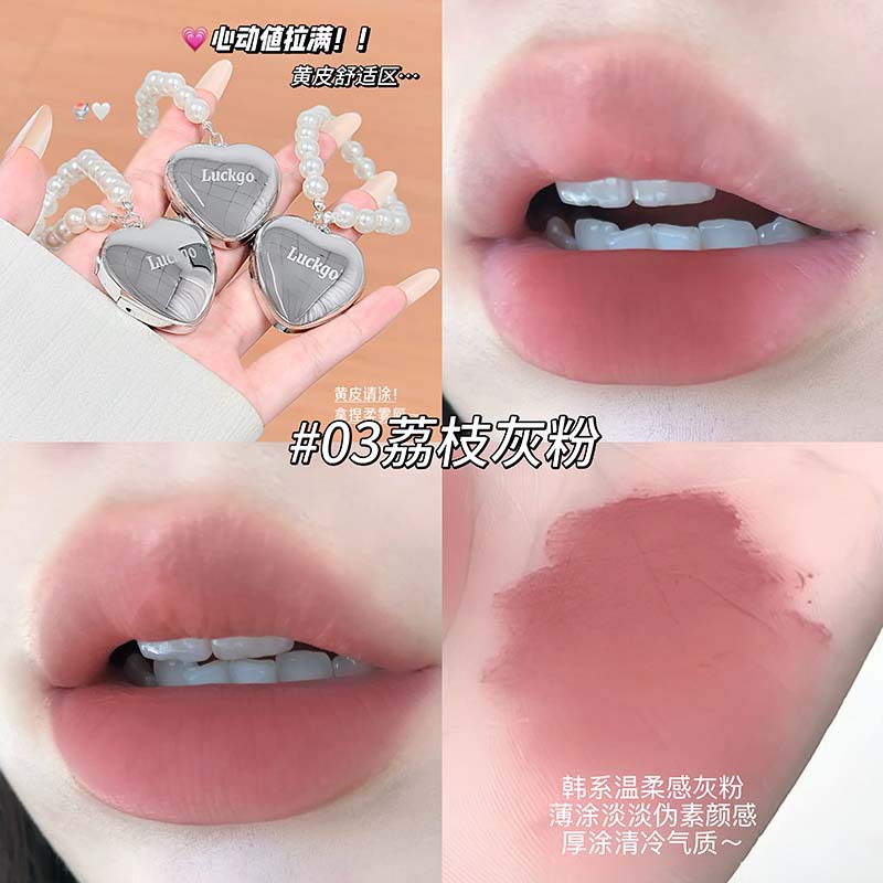 LUCKGO Crystal Love Lips Frost Soft Mist Matte Lip Density Color Transfronterizing Natural image 9