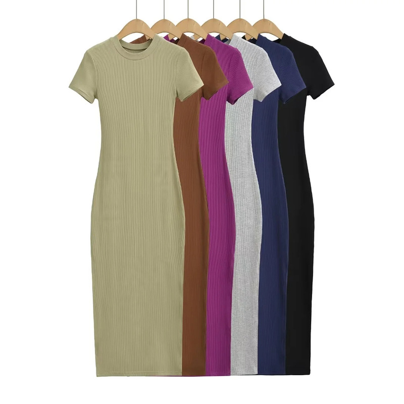 European and American Spice Girls Sides Split dress Women's Summer New Elegant Sexy Figure Stretch Hip Dress