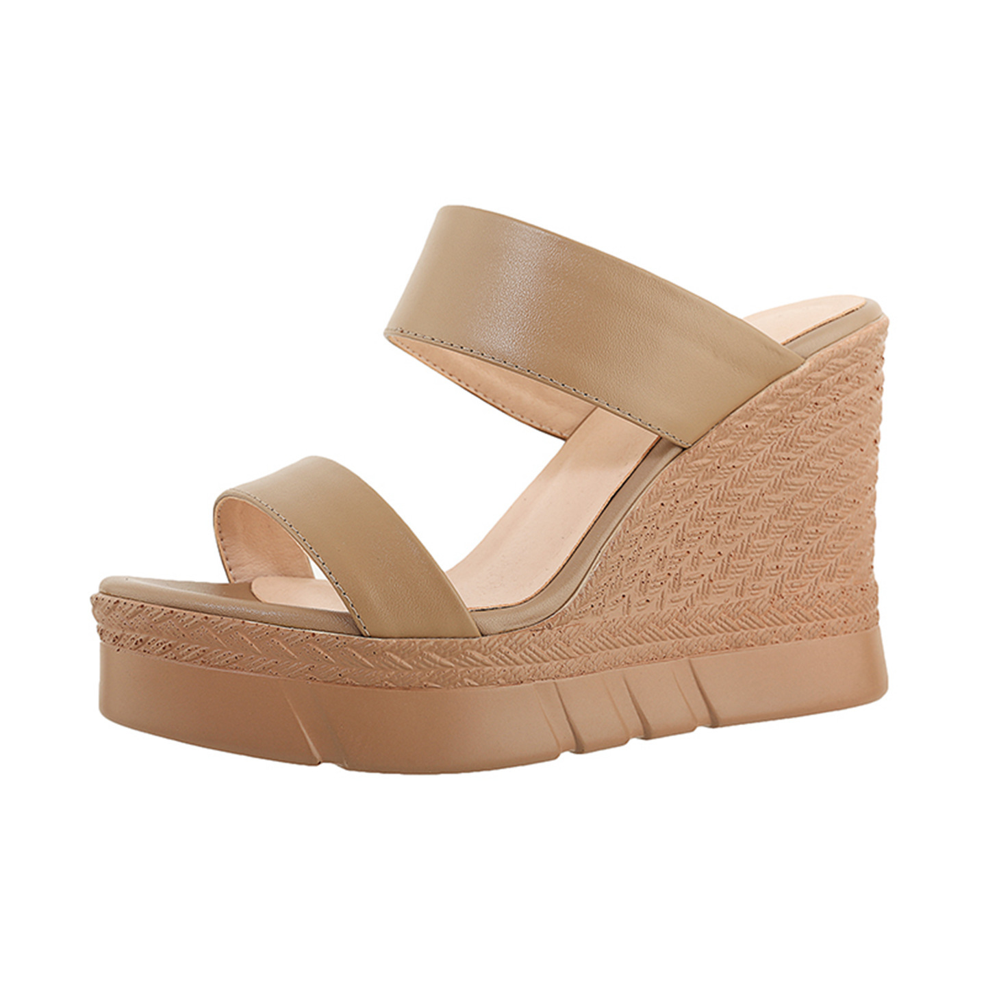 Sandal cao gót nữ hở mũi đế dày 10 cm, phong cách mới mùa xuân hè — đen chi tiết 17