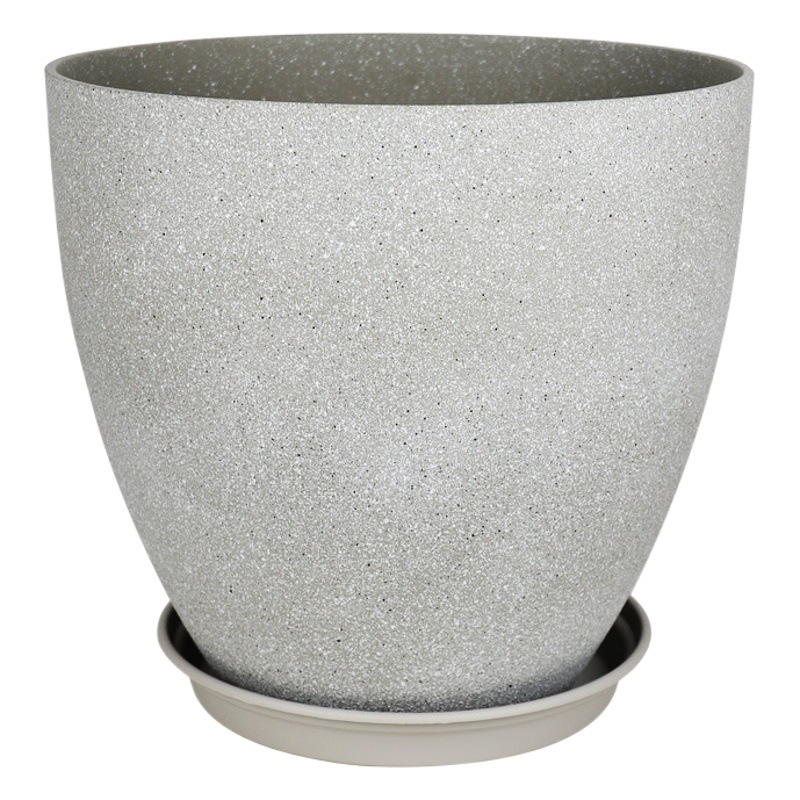 Fábrica de pelo liso gran maceta engrosada imitación cemento resina paraíso pájaro nórdico simple feliz árbol verde planta maceta interior