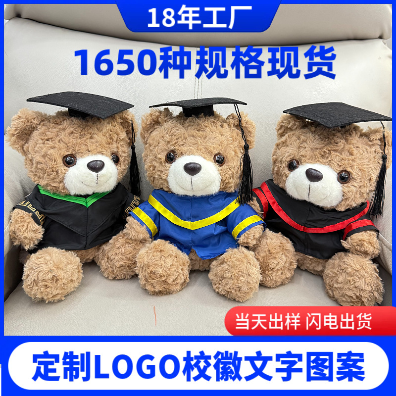 Graduación Teddy Bear Puppy Doctor Teddy Bear School Print logotipo regalo de graduación