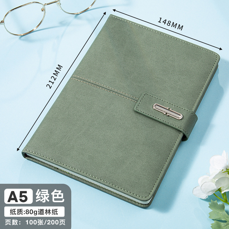 商务搭扣A5记事本金属扣笔记本礼盒装可印logo企业办公会议记录本|undefined