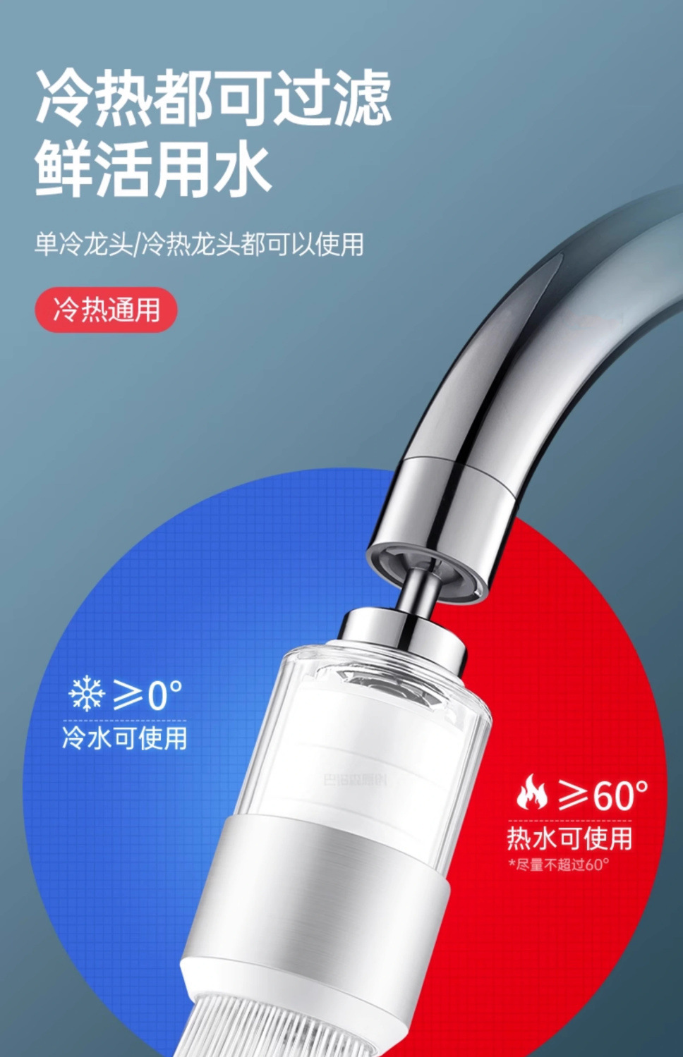Faucet filter, high-end tap water, household water filter, general water purifier, kitchen anti-splash water, cross-border e-commerce undefined