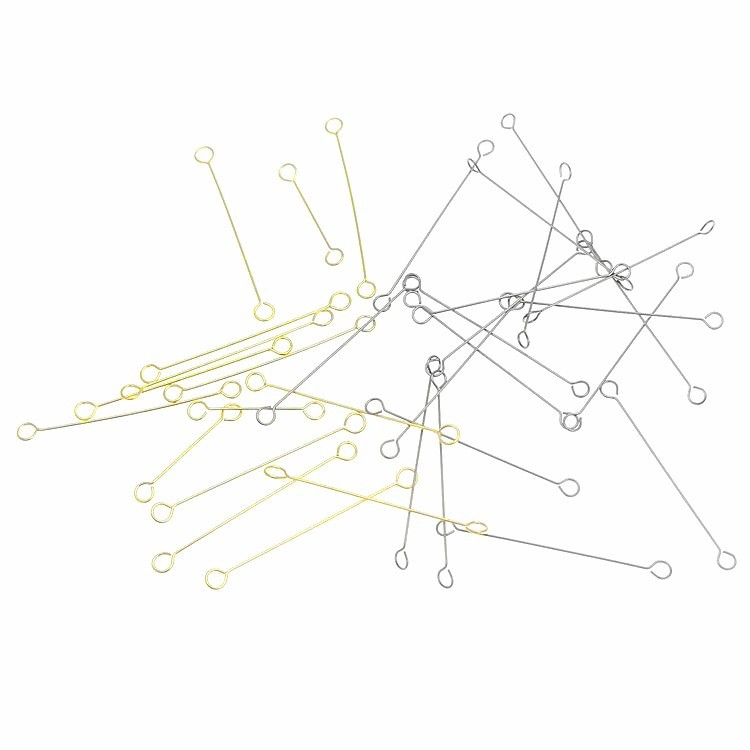 Pendientes de bricolaje accesorios de doble cabeza de nueve palabras aguja de hierro ultrafino de 9 palabras de doble agujero pendientes de biela material de la borla