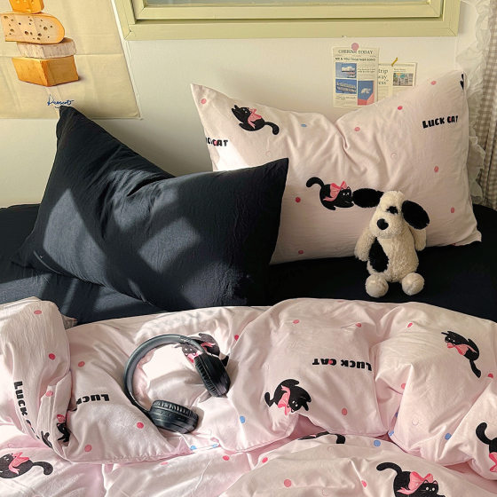 Cartoon Washed Cotton Pillowcase Pair Spring Household Adult Pillowcase 48x 74 Nantong Home Textile Pillowcase Wholesale