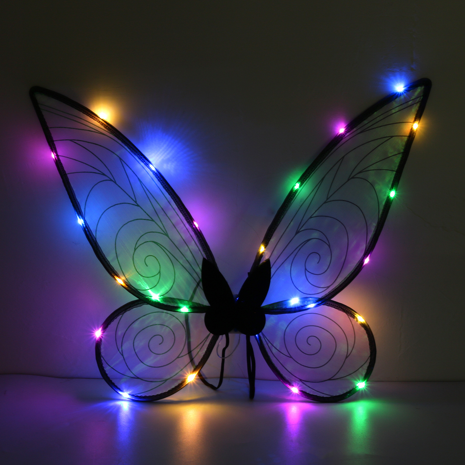 Navidad Nuevo estilo de emisión de luz ELF alas fiesta de vacaciones con flash mariposa Halloween accesorios de rendimiento para niños
