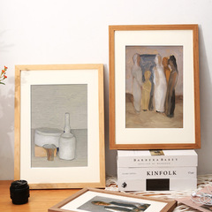 Wooden Picture Frame for Wall Hanging and Framing 4K Open 8K Puzzle Photo Poster A4 A3 Calligraphy Picture Frame Wooden Large Outer Frame