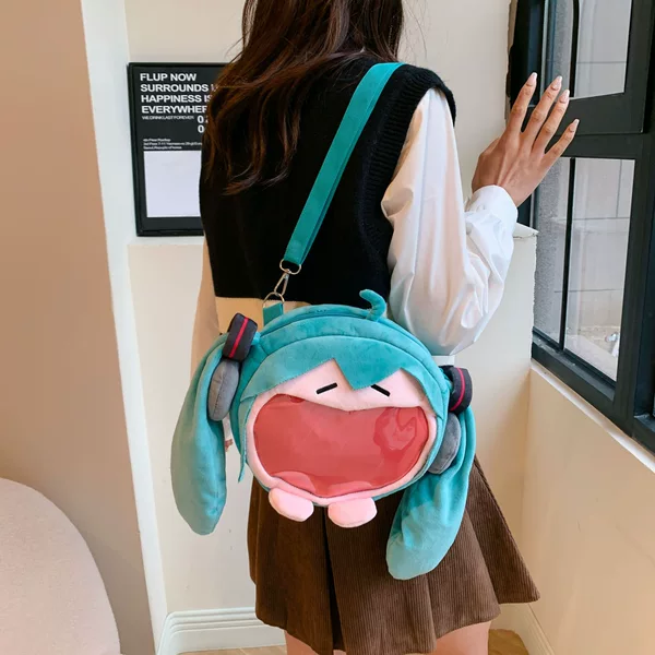 New Cute Miku Hatsuo Fufu Pain Bag Doll Cartoon Plush Bag Niche Ins