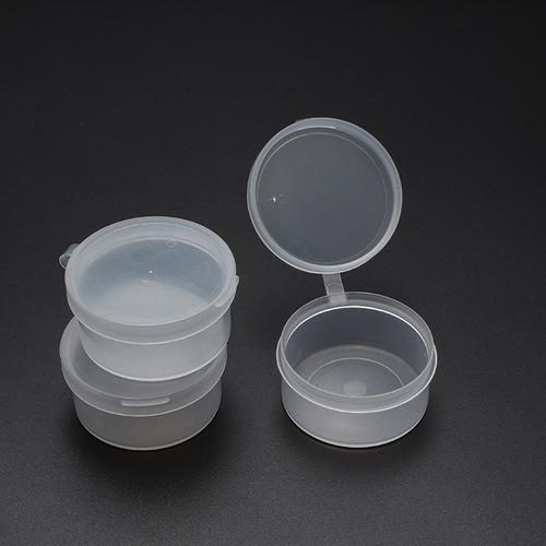 Transparent plastic storage box, round and square PP plastic battery accessories storage box, earphone box
